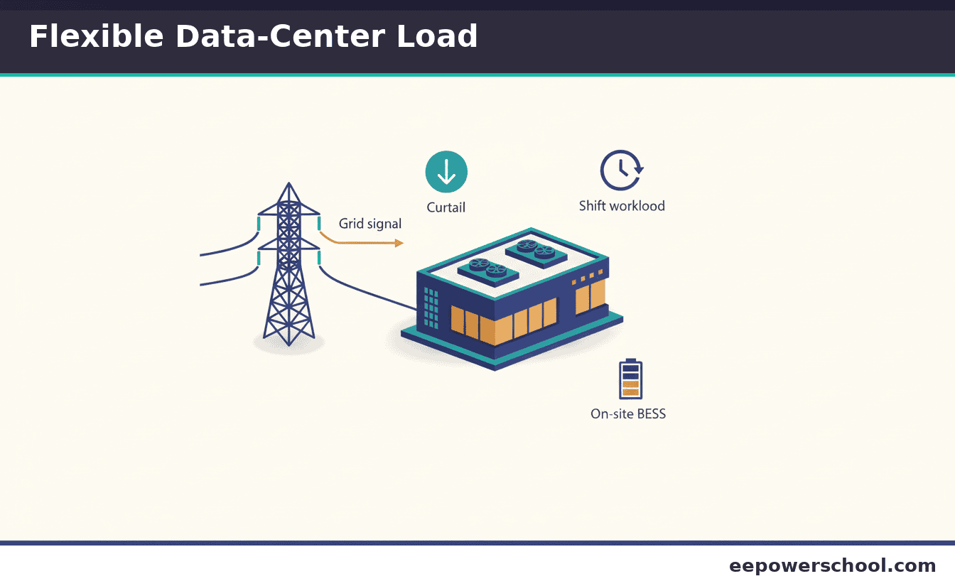 A data center acting as a flexible, controllable grid load