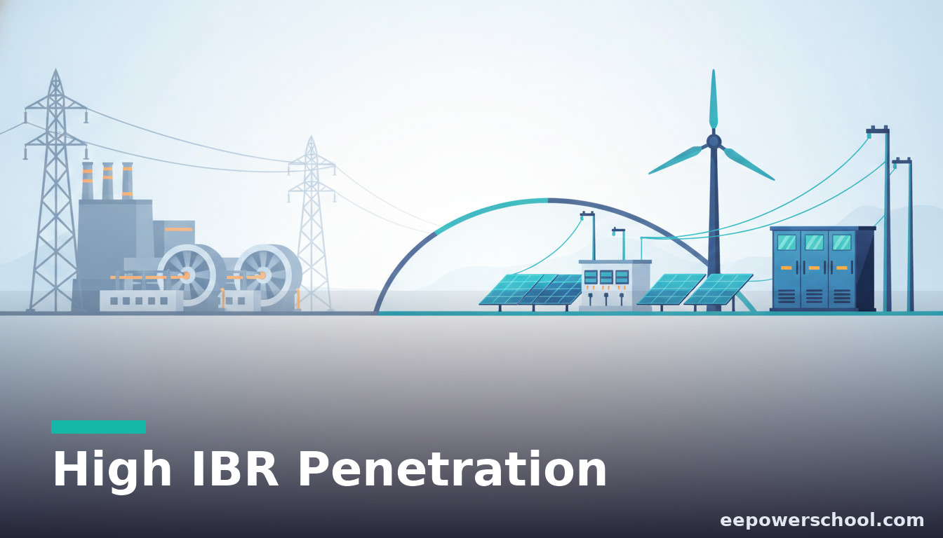 High IBR penetration concept: a power grid transitioning from spinning generators to solar, wind and battery inverters