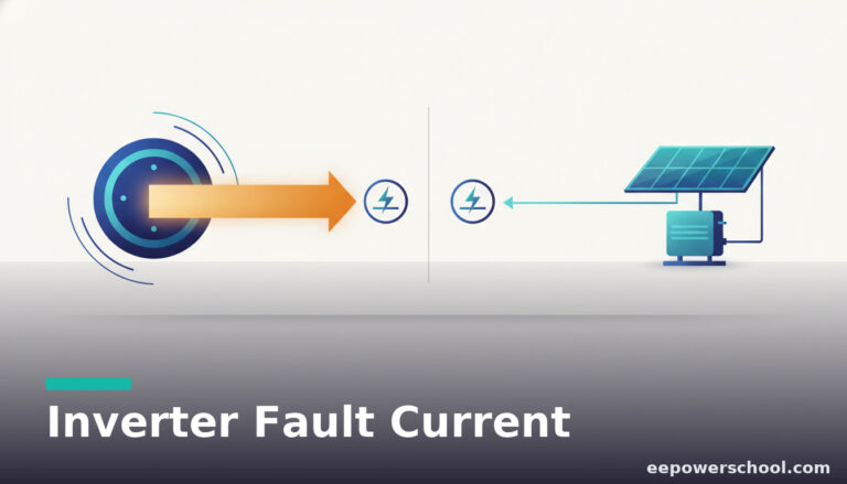 Inverter fault current concept: a small current from an inverter into a fault versus a large current from a generator